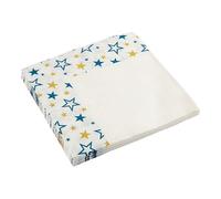 Tis The Season To Be Jolly Blue & Gold Star Napkins 25 Pk