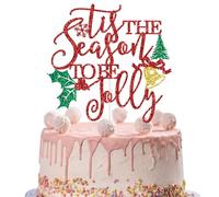 Tis the Season to be Jolly Cake Topper, Merry Christmas, Happy Holidays, Christmas Festival Party Decorations