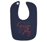 Tis The Season to be Jolly Cotton Baby bib - Navy