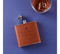 Tis The Season to be Jolly Tan Leather Hip Flask - Funny Christmas Gifts for Men Women - Secret Santa Gifts for Friends