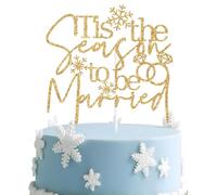 Tis the Season to be Married Cake Topper, Snow in Love, Bride to Be/Groom to Be, Winter Wedding Bridal Shower Engagement Bachelorette Party Decorations