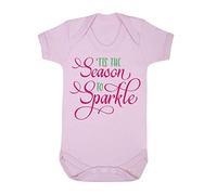 Tis The Season to Sparkle Style 1 Coloured Baby Grow Vest, 6-12 Months, Pastel Pink