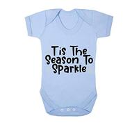 Tis The Season to Sparkle Style 3 Stars Baby Grow Vest, 6-12 Months, Pastel Blue