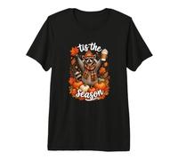 Tis the Season Trash Panda Fall Raccoon Latte Premium T-Shirt