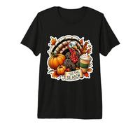 Tis The Season Turkey Fall Autumn Pumpkin Spice Cup Vintage Premium T-Shirt