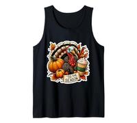 Tis The Season Turkey Fall Autumn Pumpkin Spice Cup Vintage Tank Top