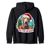 Tis The Season Weimaraner Dog Merry Christmas Tree Mom Dad Zip Hoodie