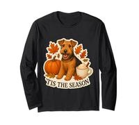 Tis The Season Welsh Terrier Dog Fall Autumn Pumpkin Spice Long Sleeve T-Shirt