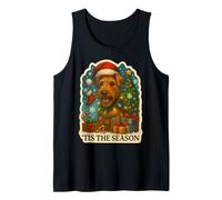 Tis The Season Welsh Terrier Dog Merry Christmas Mom Dad Tank Top