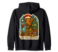 Tis The Season Welsh Terrier Dog Merry Christmas Mom Dad Zip Hoodie