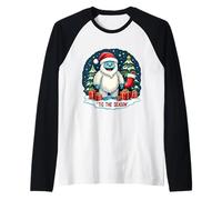 Tis The Season Yeti Aboninable Snowman Christmas Tree Kids Raglan Baseball Tee