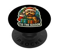 Tis The Season Yorkshire Terrier Christmas Mom Dad Owner PopSockets Adhesive PopGrip