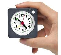 Tisaika Mini Size Travel Alarm Clocks Bedside Non Ticking Battery Powered Small Clocks Silent Analog Clock for Bedroom Backpacking with Snooze and Nightlight