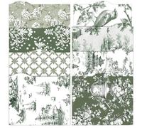 Tisancy 24 Pcs Decorative Letter Size File Folder Set Sage Green 1/3 Cut Tab Paper File Folder for Document Toile Vintage Floral Pattern for Back to School Office Home Teacher Gift, 11.6 x 9.45 Inch