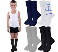 Tisancy 4 Pairs Children's Compression Stockings 15-20 mmHg Knee-Length Compression Stockings Graduated Compression Socks for Children