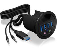 Tisch-Hub 4x USB 3.0 Type-A mit Audio Ein-/Ausgang ICY BOX