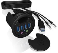 Tisch-Hub 4x USB 3.0 Type-A mit Audio Ein-/Ausgang ICY BOX