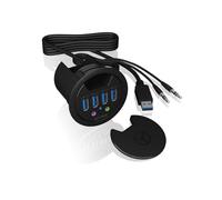 Tisch-Hub 4x USB 3.0 Type-A mit Audio Ein-/Ausgang ICY BOX 4 x USB-A + audio Mit