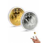 TISCH Pack of 2 Yes No Decision Coin, Gold & Silver Challenge Coin with High-Quality Gift Box - Decision Aid Coin for Collection, Gift & Party Game