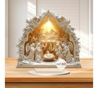 Tischdeko Hochzeit White Church Birth Scene Acrylic Desktop Ornament Festival Decoration Giving (White, 20cm)