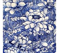 Tischdeko Pack of 20 napkins, flower on blue rose.