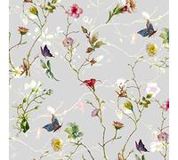 Tischdeko Table Decoration Pack of 20 Serviettes Flower Meadow with Butterflies on Grey