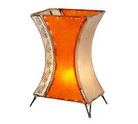 Tischlampe Nachttischlampe E27 Oriental Beige Orange Metall 40cm Leuchte Set