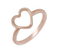 TISHAVI Rose Gold Plated Plain Silver Heart Shape Simple Ring Size 8 for Women - 925 Sterling Silver Comfort Fit Minimalist Jewelry Ring - Gifts for Her
