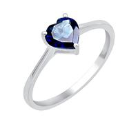 TISHAVI Simulated Sapphire Heart Shape Ring For Women Sterling Silver, Minimalist Sapphire Ring, Sapphire Ring Size 10, Sapphire Solitaire Ring