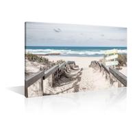 TISHIRON 1 Panel Beach Coastal Wall Art Canvas Prints Ocean Poster Artwork Modern Home Living Room Bedrooms Wall Decorations Framed and Stretched and Prints Ready to Hang, 16" Wx24 H