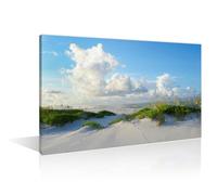 TISHIRON 1 Panel Canvas Prints Wall Art Shoreline Beach Pictures Frame Wall Decor Florida White Sand Beach Beautiful Landscape Home Office Bedroom Decorations Framed Ready to Hang 16" Wx24 H
