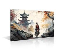 TISHIRON 1 Panel Japanese Landscape Wall Pictures for Living Room Temples in Japan Posters Pictures Wall Decor Landscape Artwork Paintings Contemporary Home Decor Framed Ready to Hang 16" Wx24 H