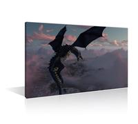 TISHIRON 1 Panel Poster Dragon Canvas Wall Art Ice Dragon Wall Decor for Living Room Boys Girls Teen for Bedroom Decor Posters & Prints Framed Ready to Hang 12" Wx18 H