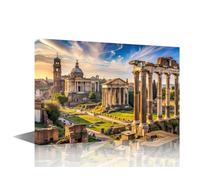 TISHIRON 1 Panel Wall Art - Roman Forum Canvas Prints Ancient Rome Architecture Canvas Wall Art Bedroom Home Contemporary Decor Giclee Artwork Framed Ready to Hang - 16" Wx24 H