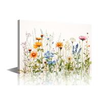 TISHIRON 1 Panels Canvas Art Wall Decor Flowers Bedroom Wall Art Pictures for Living Room Bloom Wall Painting Botanical Modern Wall Art Stretched and Framed Ready to Hang 18x12in