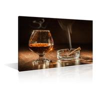 TISHIRON 1 Panels Wine and Cigar Art Posters for Men Bar Canvas Wall Art Whiskey Posters Framed Wall Art Wine Art Prints Giclee Print Gallery Packaging Artwork Ready to Hang (16" Wx24 H)