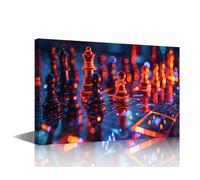 TISHIRON 1 Piece Canvas Wall Art Cybersecurity Data Protection Board Game Pictures for Bedroom Living Room Wall Decor for Home Walls Framed Ready to Hang Poster and Prints 16 x 24 inch