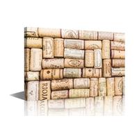 TISHIRON 1 Piece Canvas Wall Art for Living Room Wine Corks Close up Modern Home Decor Wine HD Printed Posters Artwork for Bedroom Office Wall Art Painting Kitchen Pictures Ready to Hang 24x16in