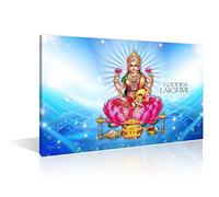 TISHIRON 1 Piece Canvas Wall Art Hindu God Wall Decorations for Living Room Lakshmi Home Decor Modern Goddess of Wealth Room Decor Artwork for Home Walls Framed Ready to Hang (16" Wx24 H)