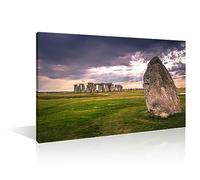 TISHIRON 1 Piece Wall Decor UK Natural Landscape Canvas Paintings Ancient Monument of Stonehenge England Pictures for Bedroom, Bathroom, Office. Framed Ready to Hang (16" Wx24 H)
