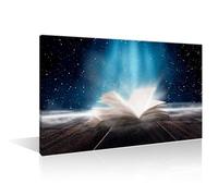 TISHIRON 1 Pieces Christian Praying Concept Wall Art Glowing Bible Wall Decorations Christian Religious Faith Canvas Prints Pictures Modern Living Room Bedroom Office Home Decor Artwork 16" Wx24 H