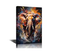 TISHIRON Abstract Wall Decorations for Living Room Elephant Home Decor Animal Wall Paintings Rustic Wall Decor Pictures 3 Pcs Posters and Prints Ready to Hang (24''Wx 36''H)