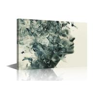 TISHIRON Art Work for Home Walls Human Sculpture Surrounded by Butterflies Wall Art Freedom and Transformation Concept Wall Decor Canvas Prints Wall Art Framed Wall Decor for Living Room, 30x45cm