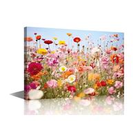 TISHIRON Art Work for Home Walls Wildflower Paintings Canvas Wall Art 5 Piece Wall Art Living Room Wall Decor Bedroom Wall Decor Family Wall Decor Stretched And Framed Ready to Hang, 30x45cm