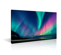 TISHIRON Aurora Borealis Canvas Wall Art Northern Lights in Iceland Wall Decorations for Living Room Aurora Home Decor Modern Artwork for Home Walls Framed Ready to Hang (16" Wx24 H)