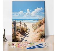 TISHIRON Beach Easy Paint by Number Kit for Adults