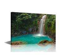 TISHIRON Beautiful Rio Celeste Waterfall Wall Art for Living Room Cascade Canvas Picture for Bedroom Wall Decor Blue Falls Posters Prints Artwork House Decorations for Room Office 12" Wx18 Hx1 Panel