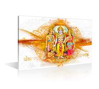 TISHIRON Bedroom Wall Decor Rama Wall Art Hindu God Home Decoration for Living Room Bedroom Office 1 Piece Lord Sita Rama Wall Decor Stretched and Framed Ready to Hang (12" Wx18 H)