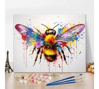 TISHIRON Bee Paint by Numbers Kit for Adults, Bee Made of Brightly Colored Paint by Numbers, Bee Paint by Numbers Kit Beginner Abstract Artwork Wall Decor Oil Painting, 16"x 20" Without Frame
