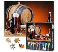 TISHIRON Beer Jigsaw Puzzles 1000 Pieces for Adults 27.5"X19.7" | Beer and food jigsaws with reference poste challenging wine cellar puzzles perfect for family game artwork home decor